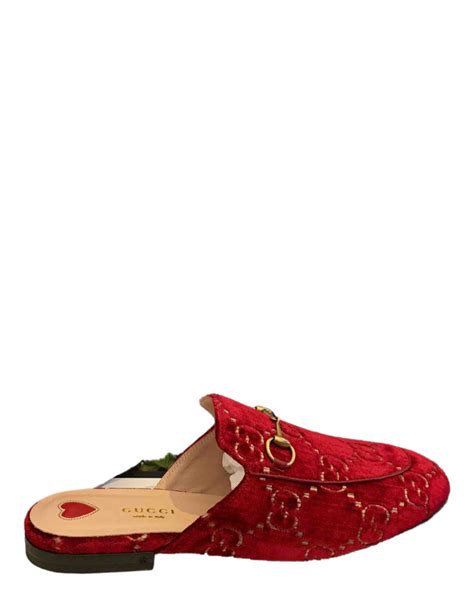 gucci pink velvet flats